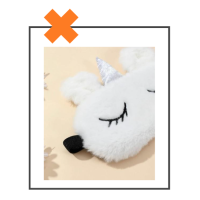 Slaapmasker unicorn slapend wit/glitter